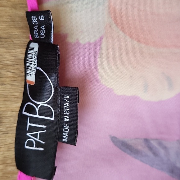 PAT BO Grace Pink Floral Print Puff sleeve 6 - Picture 2 of 6